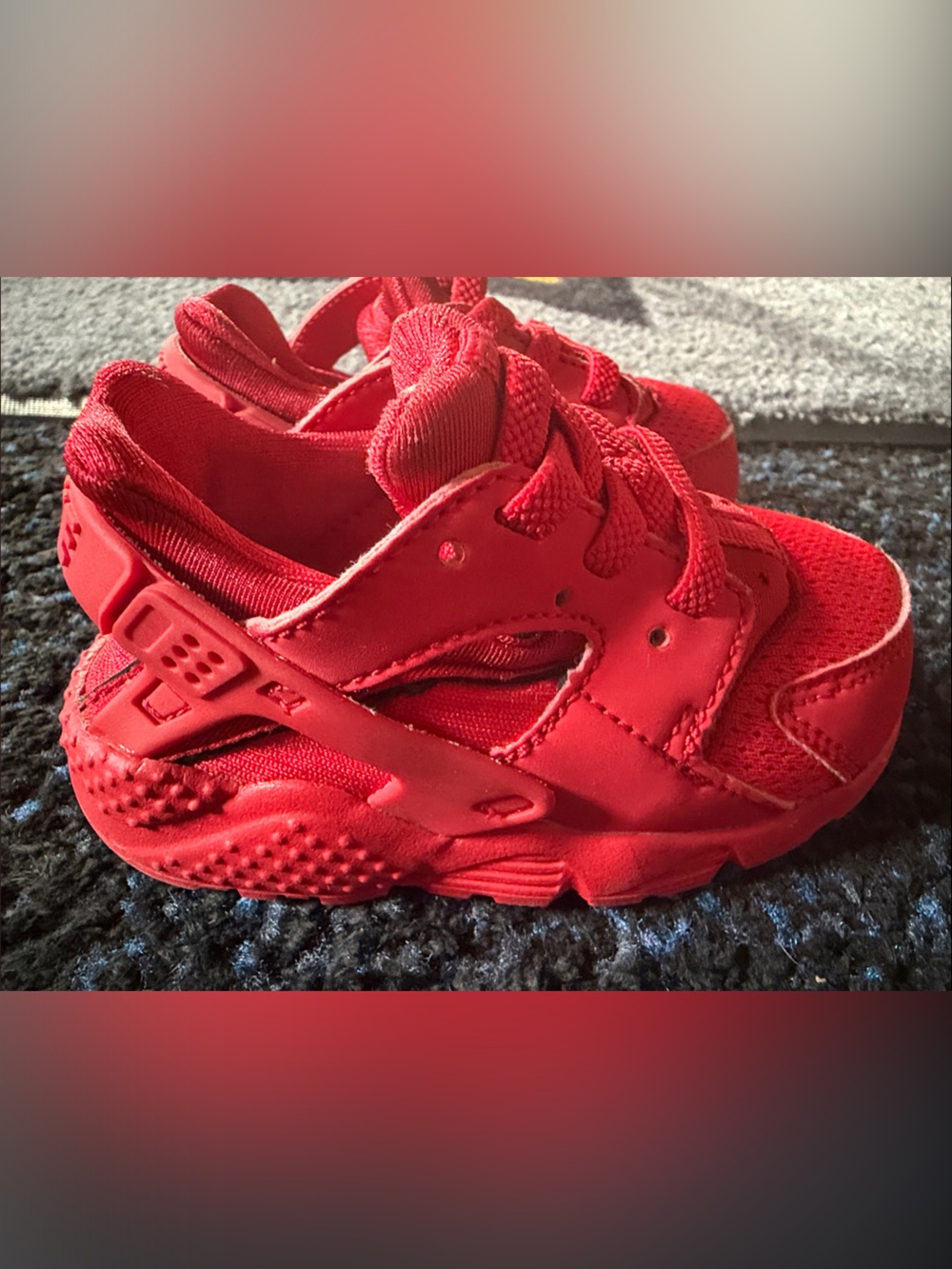 Huarache Nike Kids Red Mesh Sneakers - Lightweight Athletic Shoes